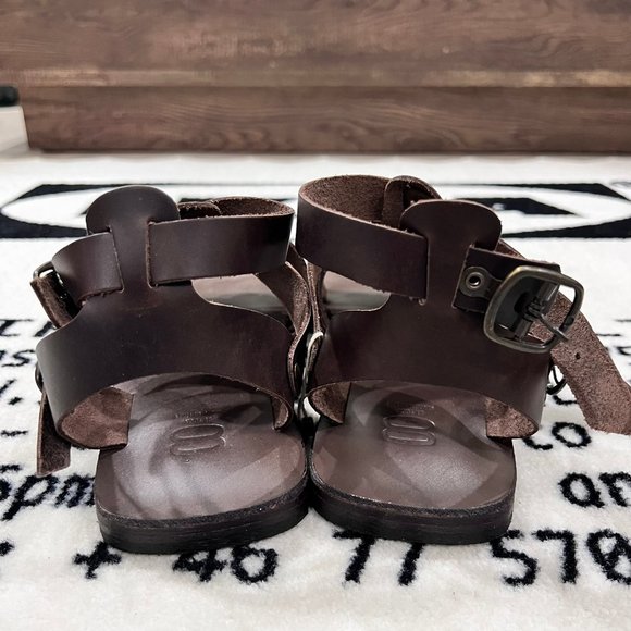 8 by YOOX LEATHER GLADIATOR SANDAL Made in Italy Buckle Closure Strap - Picture 4 of 7